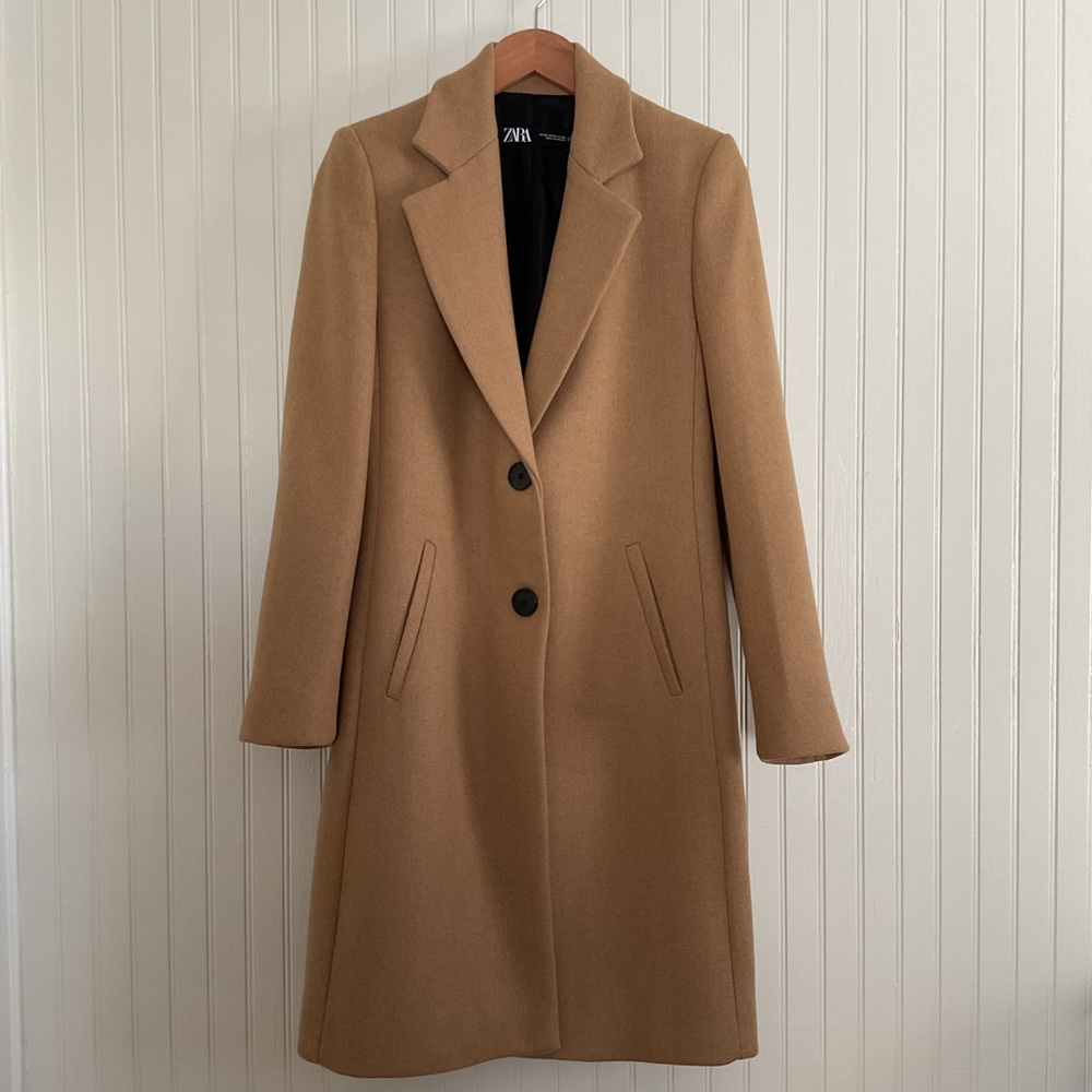 Zara Menswear Style Coat Camel